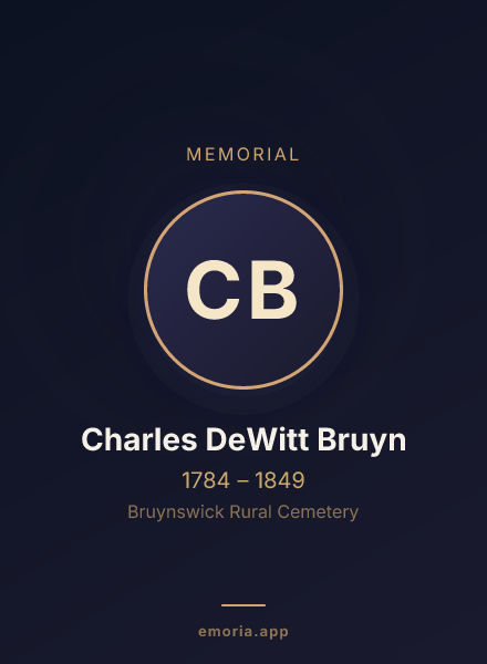 Memorial portrait of Charles DeWitt Bruyn