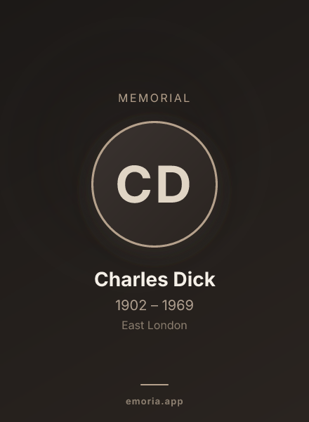 Memorial portrait of Charles Dick