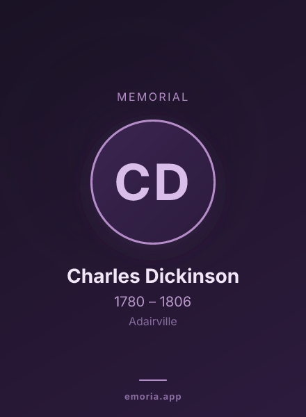 Memorial portrait of Charles Dickinson