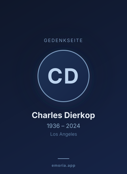 Gedenkportrait von Charles Dierkop