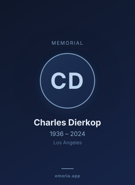 Memorial portrait of Charles Dierkop