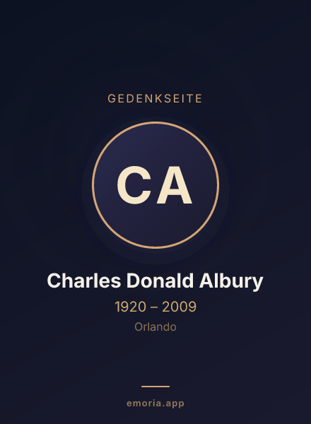 Gedenkportrait von Charles Donald Albury