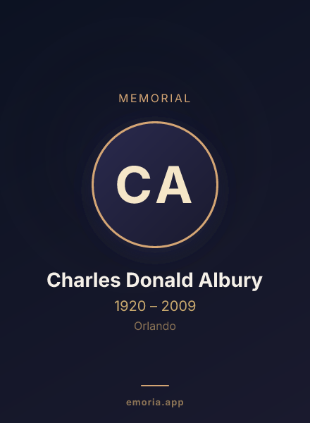 Memorial portrait of Charles Donald Albury