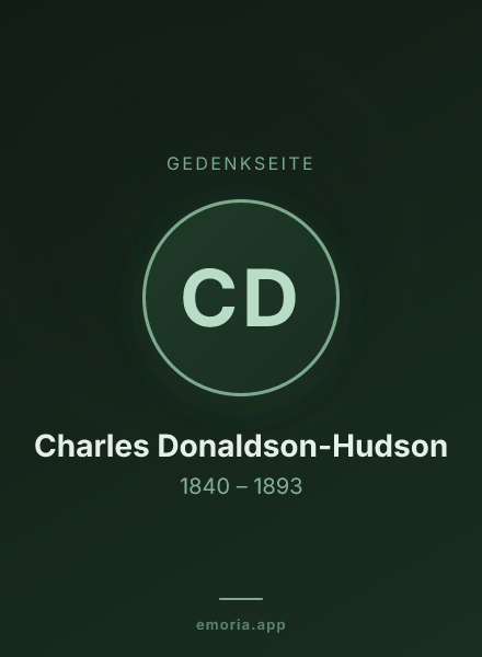 Gedenkportrait von Charles Donaldson-Hudson
