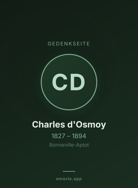 Gedenkportrait von Charles d'Osmoy