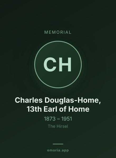 Memorial portrait of Charles Douglas-Home, 13th Earl of Home