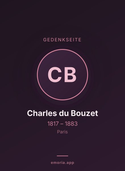 Gedenkportrait von Charles du Bouzet