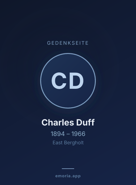 Gedenkportrait von Charles Duff