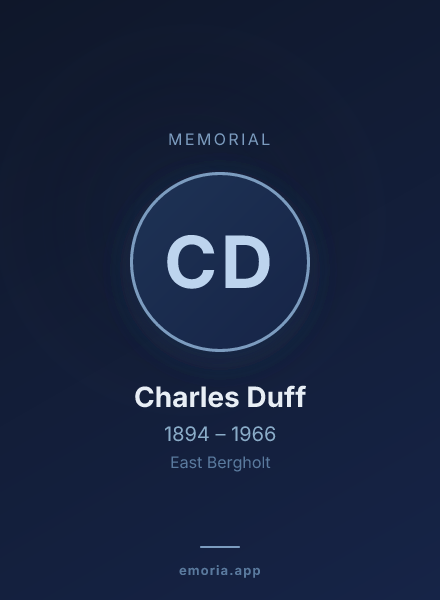 Memorial portrait of Charles Duff
