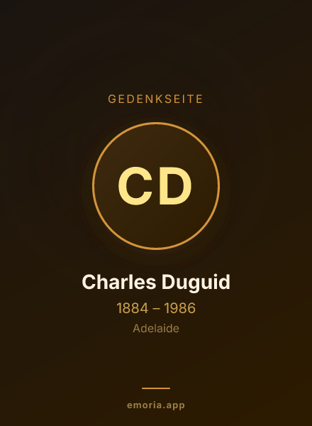 Gedenkportrait von Charles Duguid