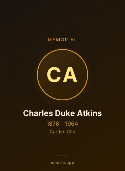 Memorial portrait of Charles Duke Atkins