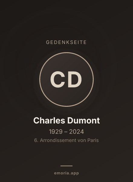 Gedenkportrait von Charles Dumont