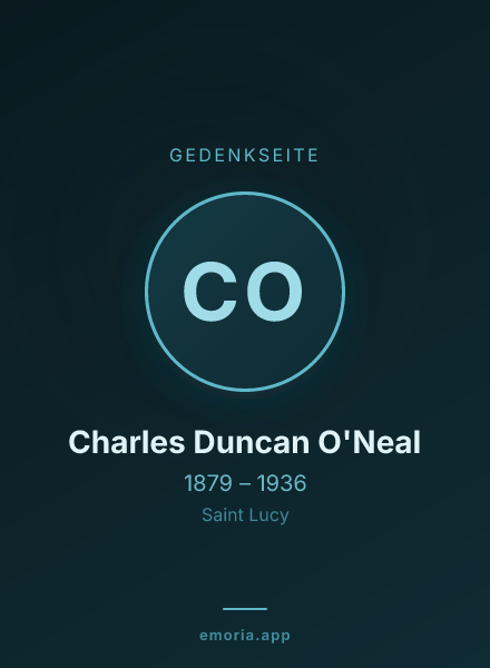 Gedenkportrait von Charles Duncan O'Neal