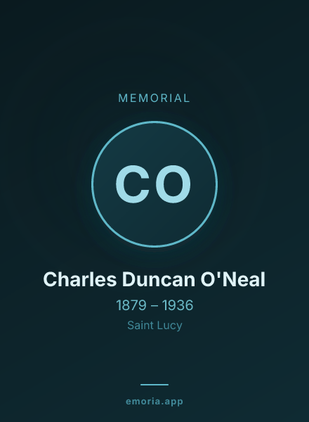 Memorial portrait of Charles Duncan O'Neal