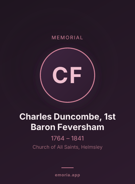 Memorial portrait of Charles Duncombe, 1st Baron Feversham