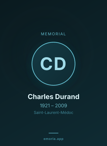 Memorial portrait of Charles Durand