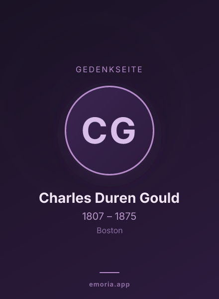 Gedenkportrait von Charles Duren Gould