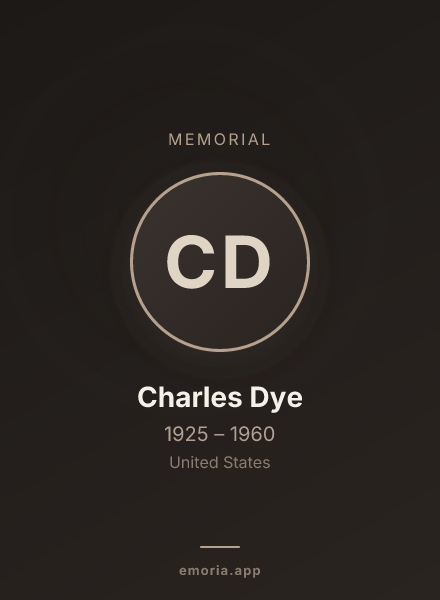 Memorial portrait of Charles Dye