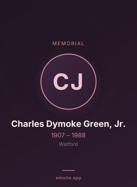Memorial portrait of Charles Dymoke Green, Jr.