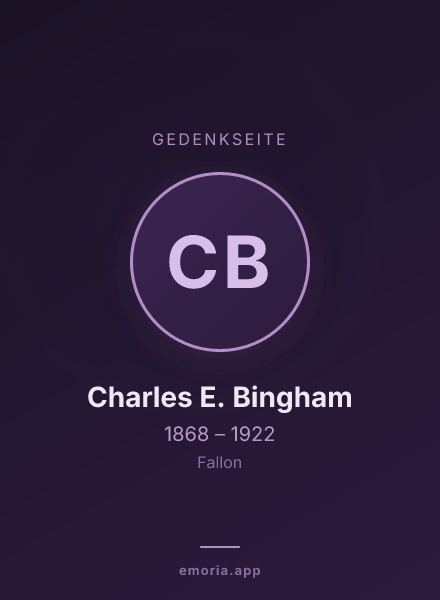 Gedenkportrait von Charles E. Bingham