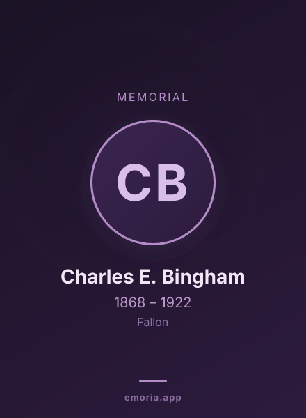 Memorial portrait of Charles E. Bingham