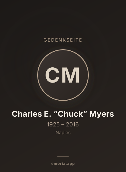Gedenkportrait von Charles E. “Chuck” Myers