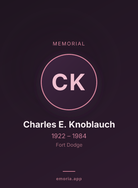 Memorial portrait of Charles E. Knoblauch