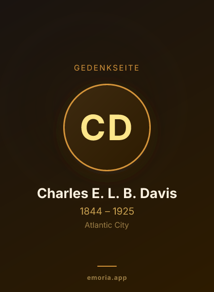 Gedenkportrait von Charles E. L. B. Davis
