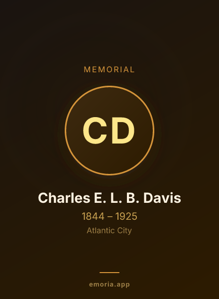 Memorial portrait of Charles E. L. B. Davis