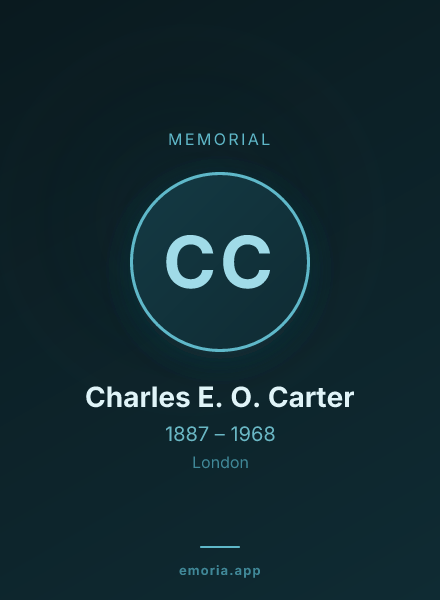 Memorial portrait of Charles E. O. Carter