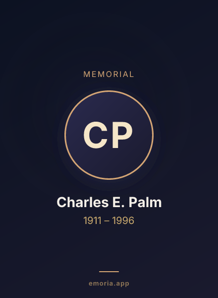 Memorial portrait of Charles E. Palm