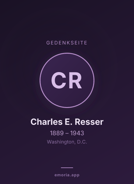 Gedenkportrait von Charles E. Resser