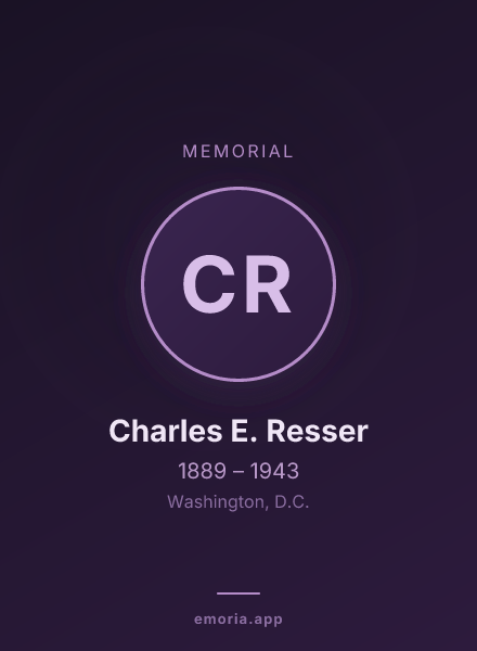 Memorial portrait of Charles E. Resser