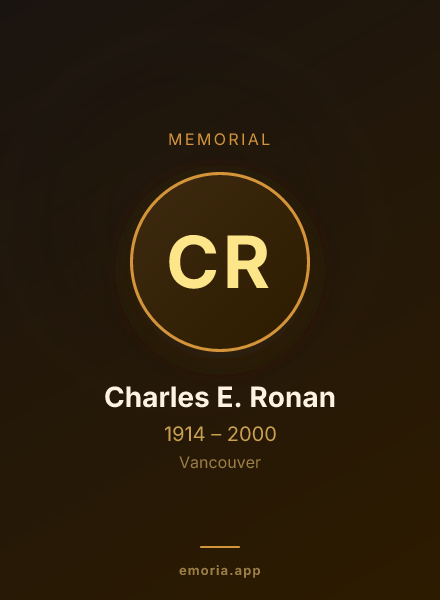 Memorial portrait of Charles E. Ronan