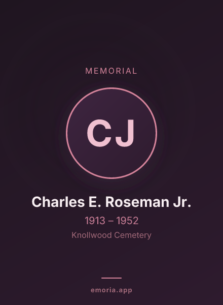 Memorial portrait of Charles E. Roseman Jr.