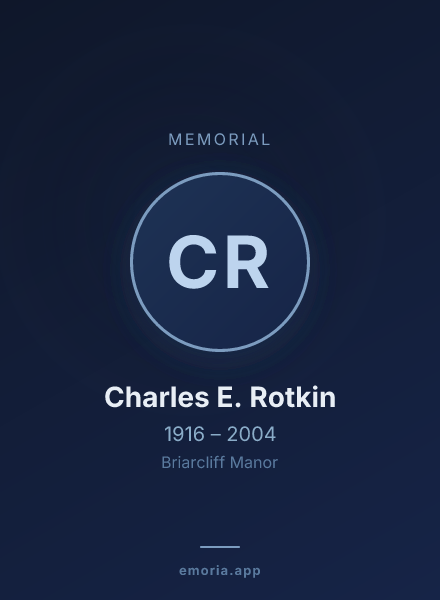 Memorial portrait of Charles E. Rotkin
