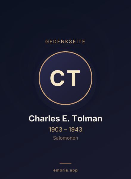 Gedenkportrait von Charles E. Tolman