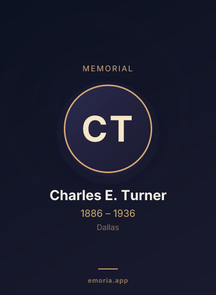 Memorial portrait of Charles E. Turner
