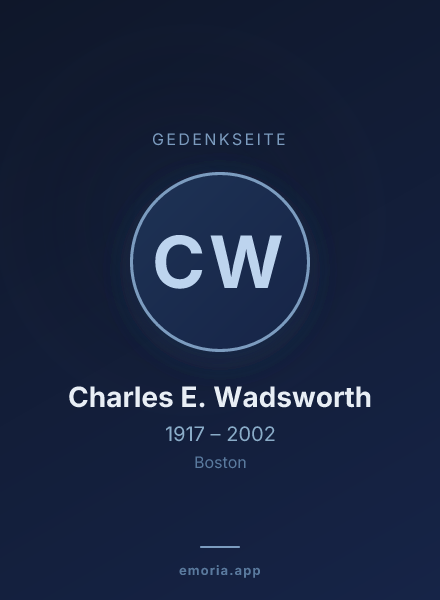 Gedenkportrait von Charles E. Wadsworth