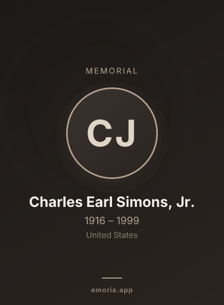 Memorial portrait of Charles Earl Simons, Jr.