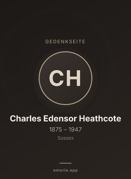 Gedenkportrait von Charles Edensor Heathcote