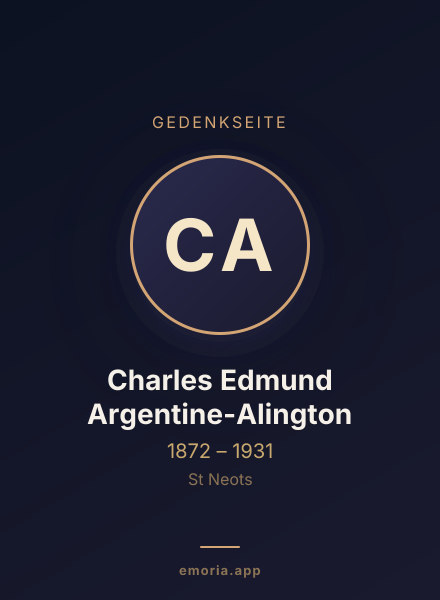 Gedenkportrait von Charles Edmund Argentine-Alington