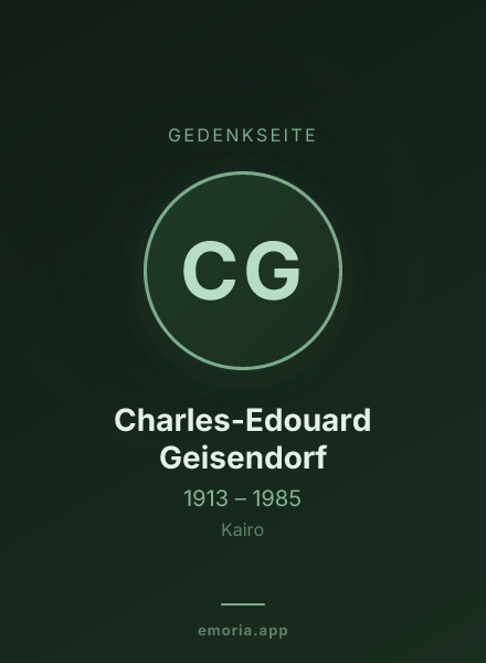 Gedenkportrait von Charles-Edouard Geisendorf