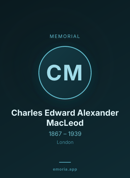 Memorial portrait of Charles Edward Alexander MacLeod
