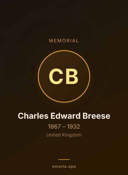 Memorial portrait of Charles Edward Breese