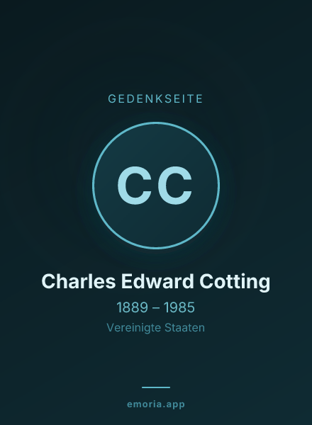Gedenkportrait von Charles Edward Cotting