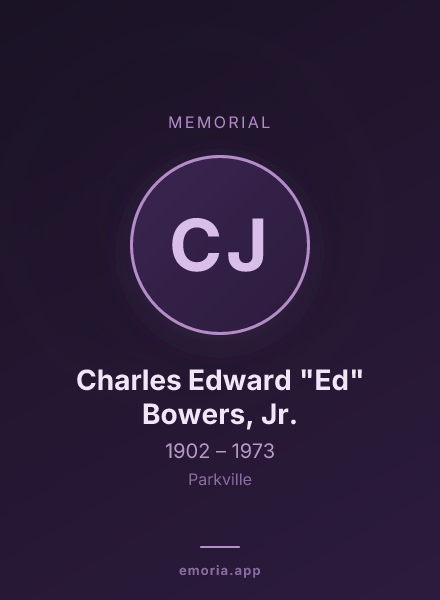 Memorial portrait of Charles Edward "Ed" Bowers, Jr.