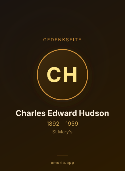Gedenkportrait von Charles Edward Hudson