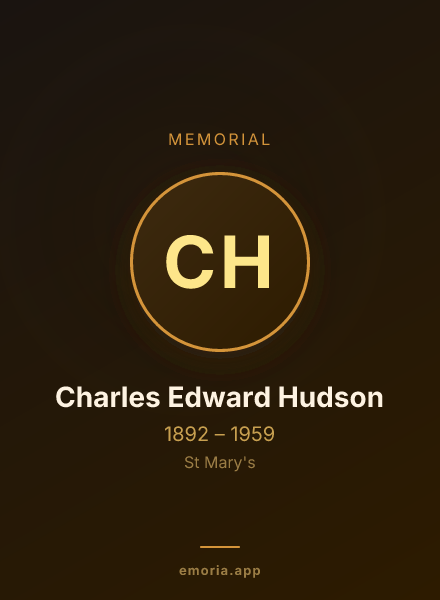 Memorial portrait of Charles Edward Hudson