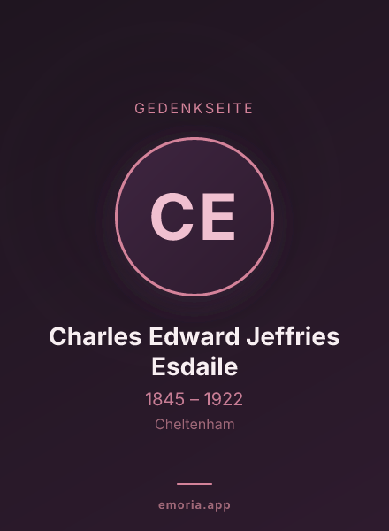 Gedenkportrait von Charles Edward Jeffries Esdaile